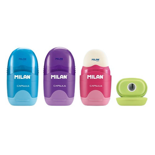 Picture of MILAN COLOURED SHARPENER + ERASER
